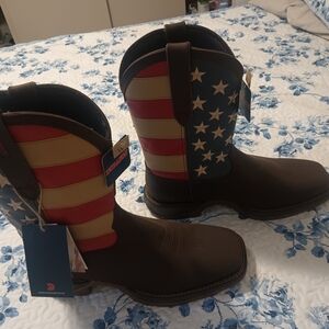 Durango Brown and Multicolor Flag Boots